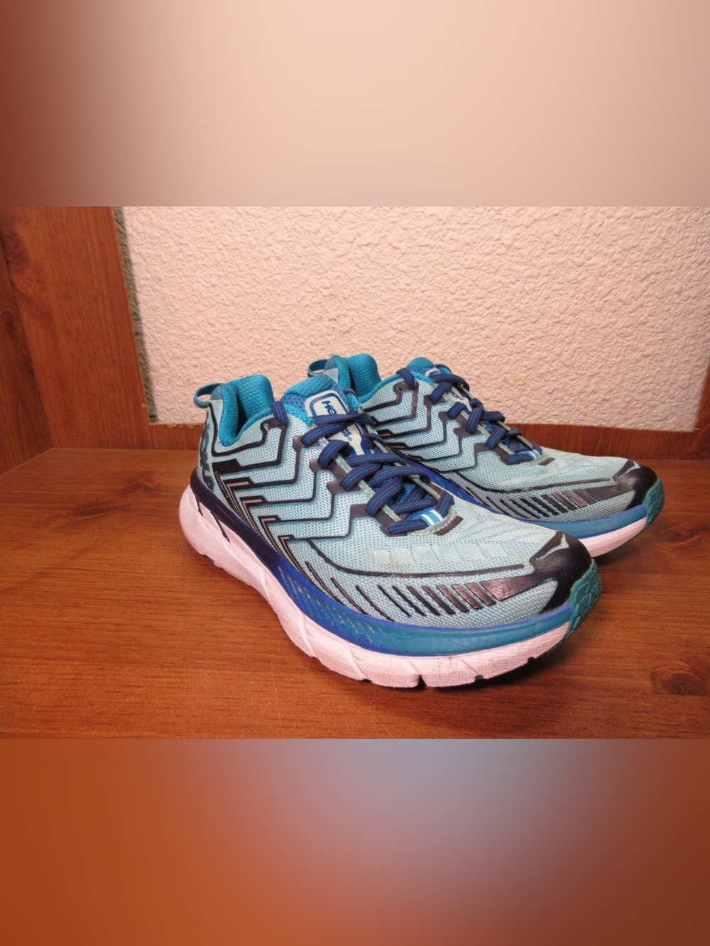 Hoka One One Women's Teal and Blue Road Running Shoes